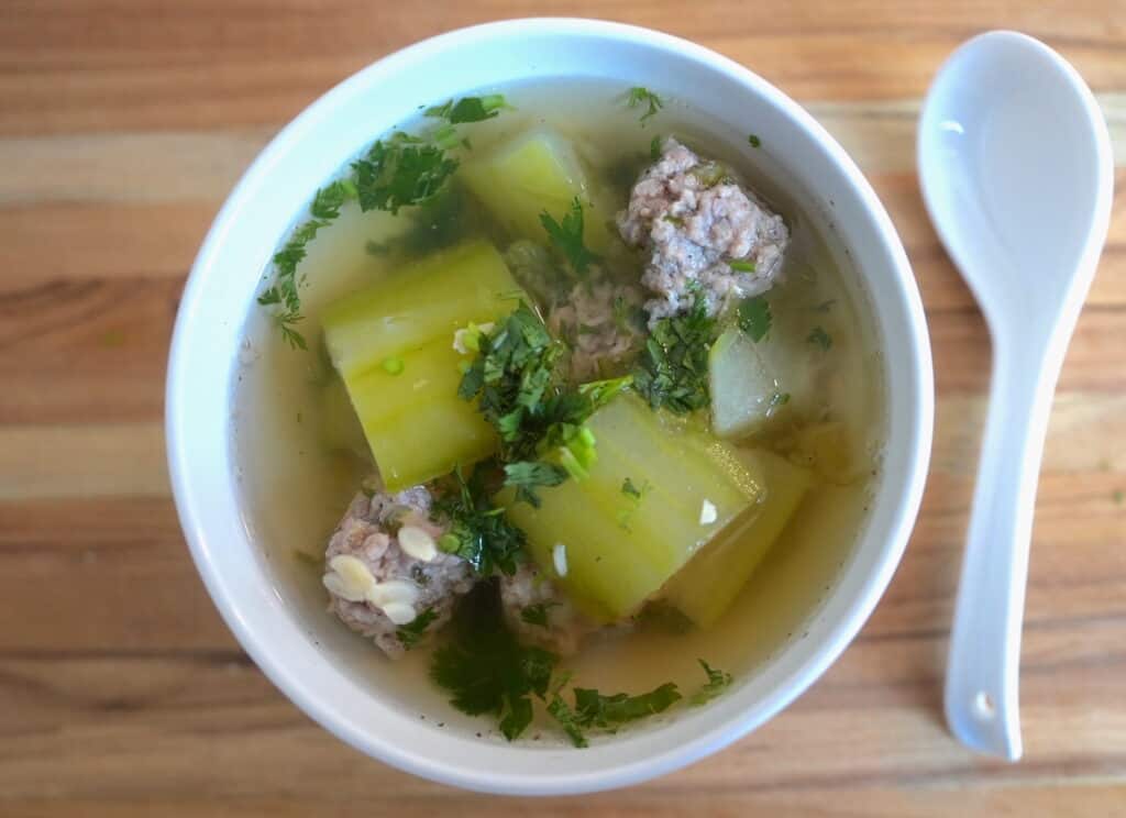 Cambodian Winter Melon Soup with Pork Meatballs